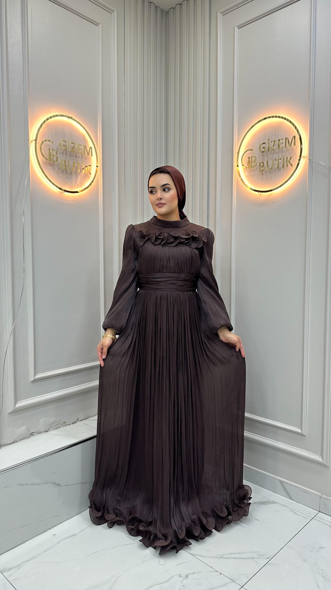 Gül Detay Abiye Yeşil