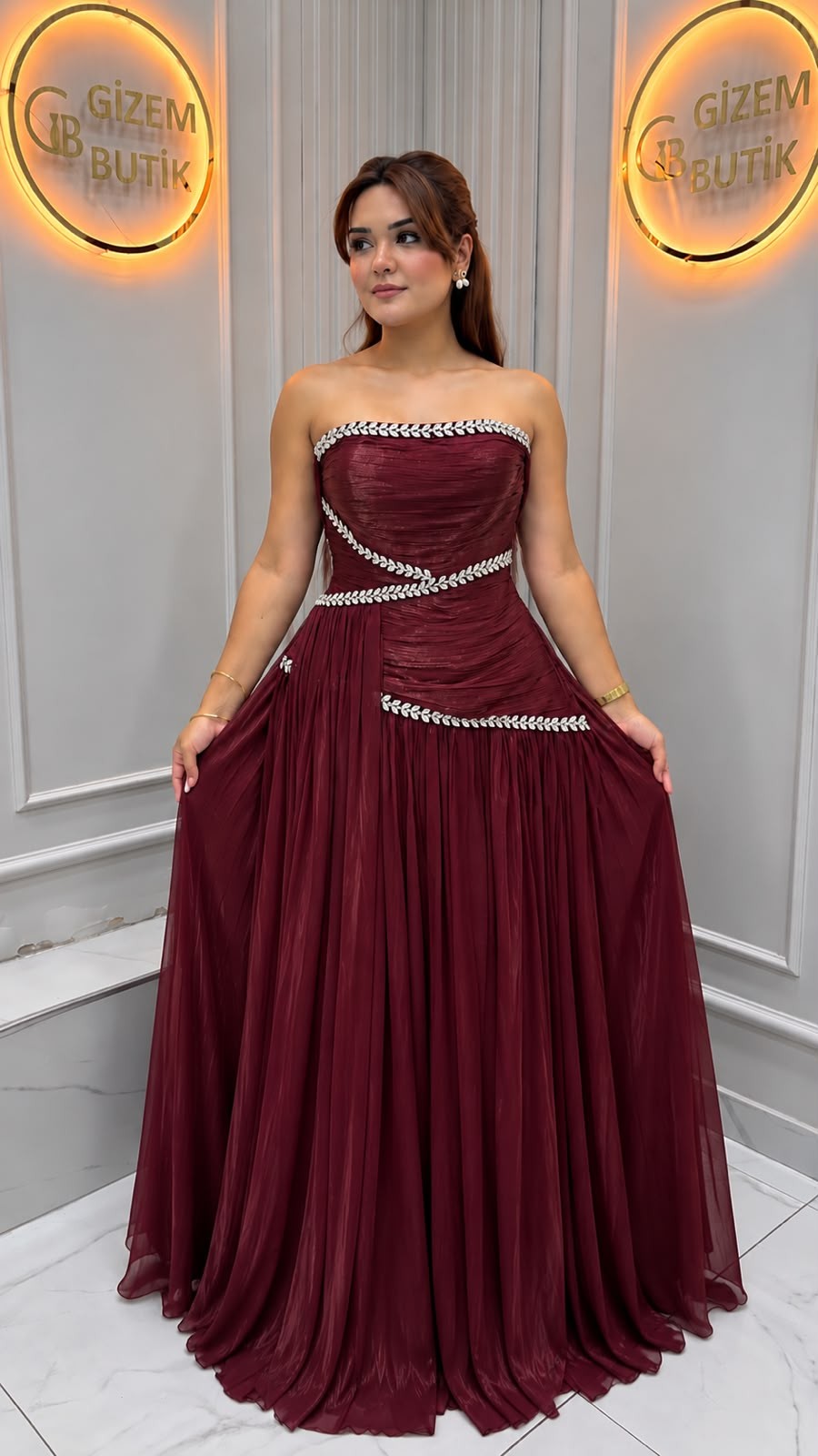 Belinay Abiye Bordo