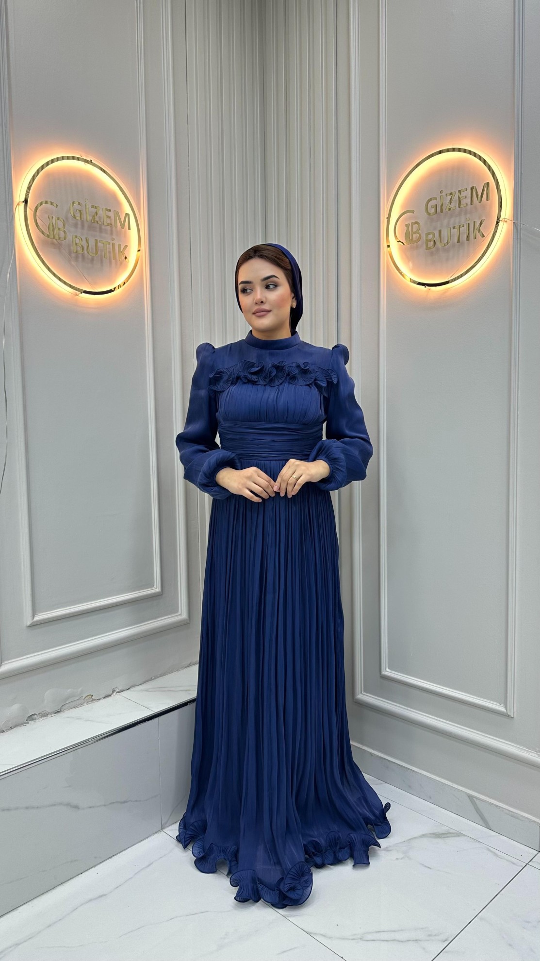 Gül Detay Abiye Yeşil